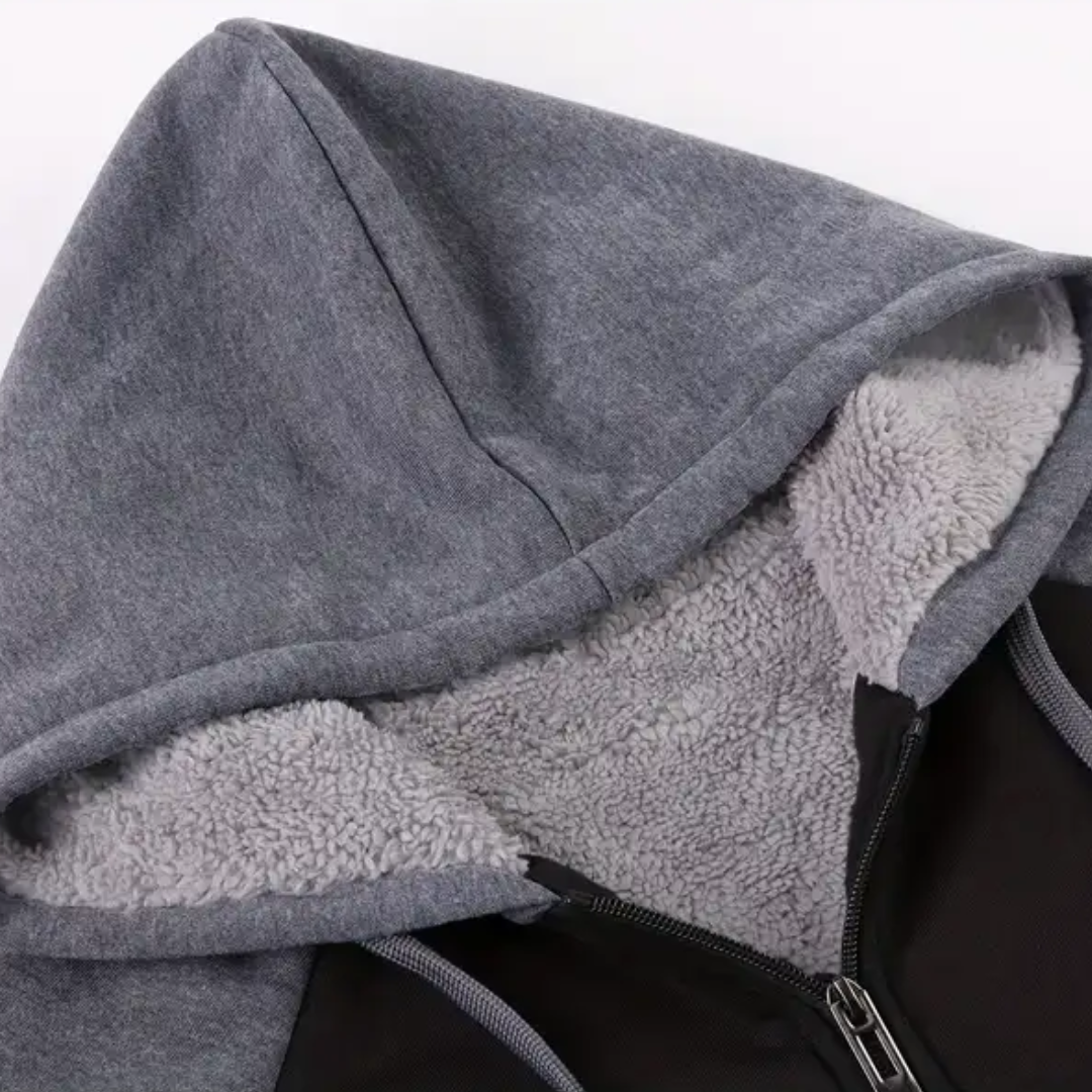 Men's hoodie lined with Sherpa fleece – Niels