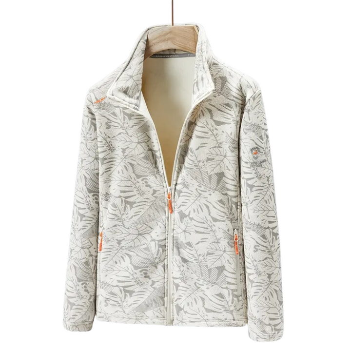 Women's Outdoor Fleece Jacket Windproof with Plant Pattern – Marit