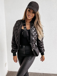 Padded ladies bomber jacket with pockets – Marisa