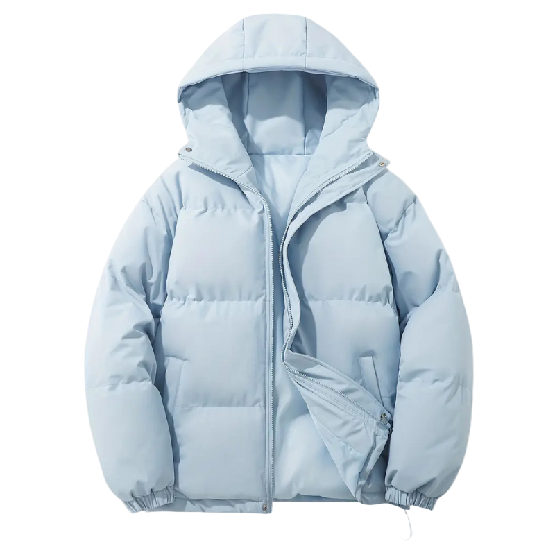 Padded men's puffer jacket with hood - Elias