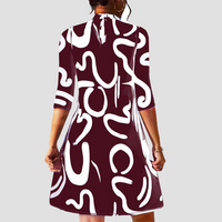 Ladies' mini dress with long sleeves & round neck – Elanora