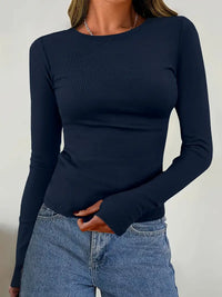 Ladies' Long Sleeve Top with Round Neck for Autumn & Winter – Vivienne