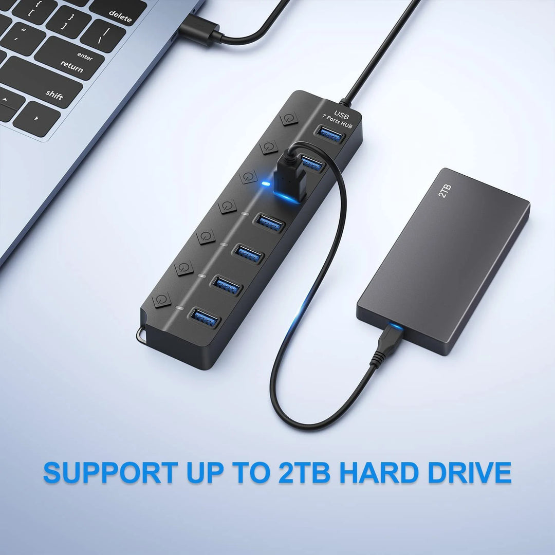 7-Port USB 3.0 High-Speed Hub with Power Switch & Long Cable (Buy 1, Take 1 FREE)-4-P all 3.0 30cm-State of Style