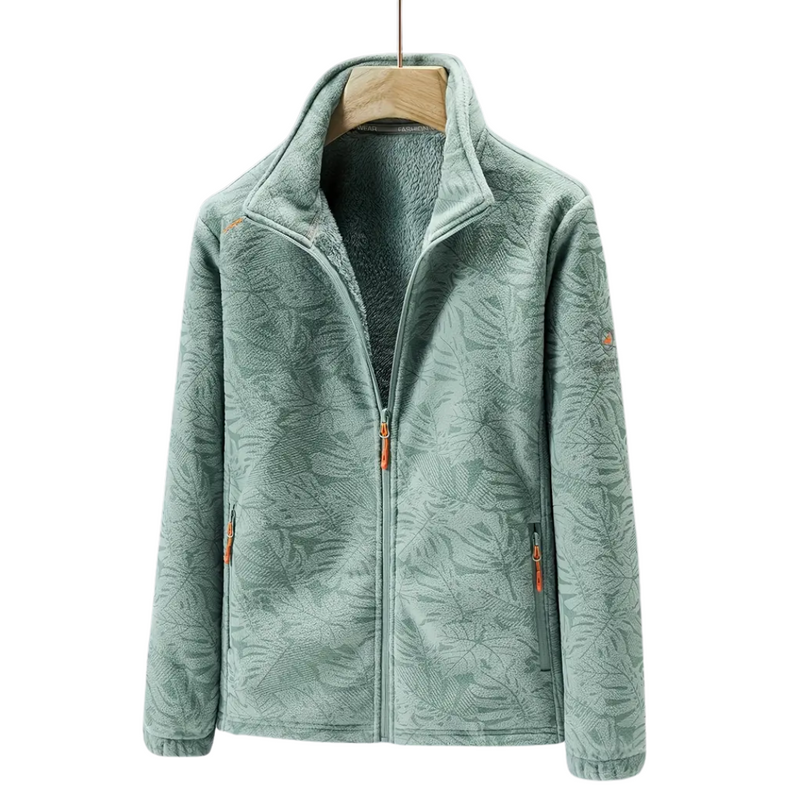 Women's Outdoor Fleece Jacket Windproof with Plant Pattern – Marit