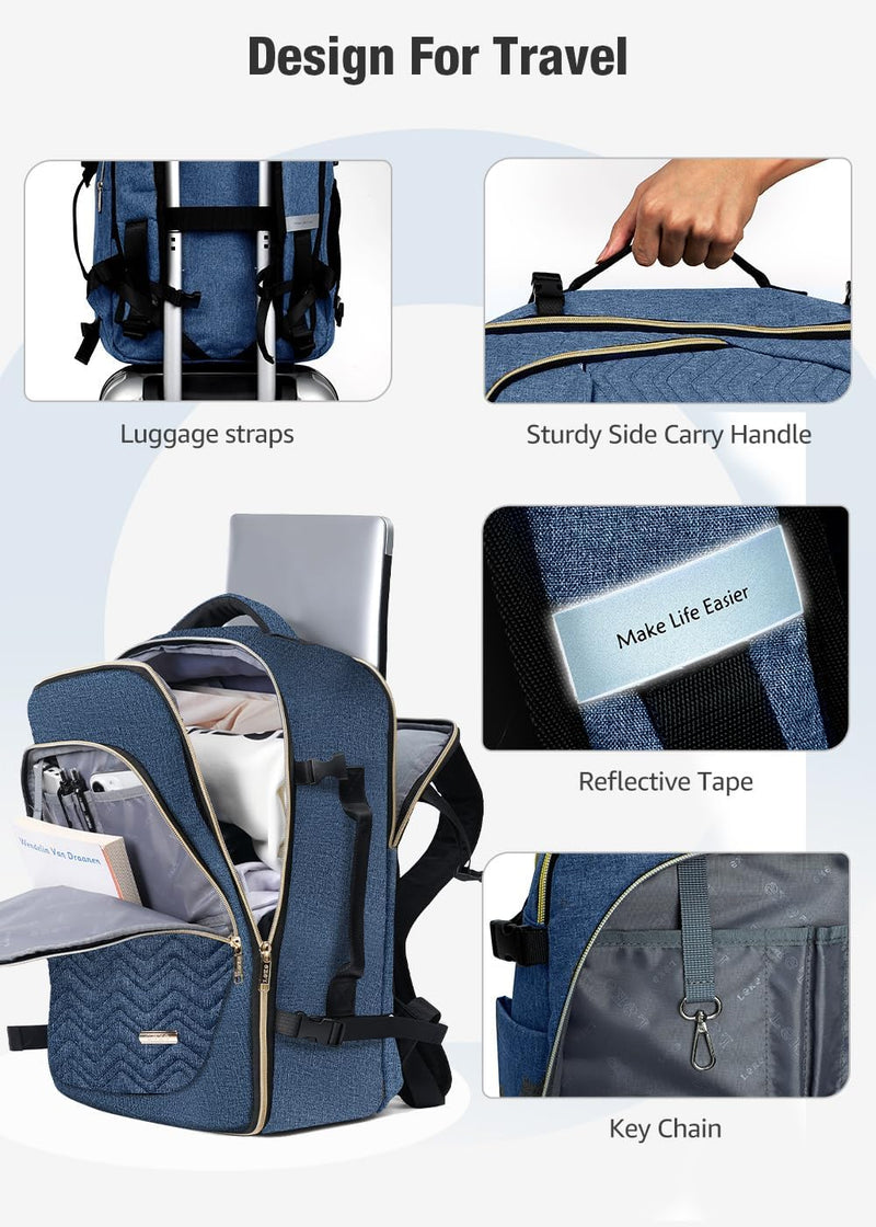 40L Airline-Approved Travel Backpack with 6 Packing Cubes & Laptop Compartment