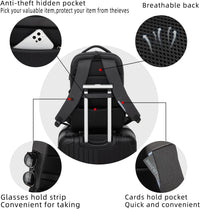 Water-Resistant Travel Laptop Backpack with USB Port & Organised Storage