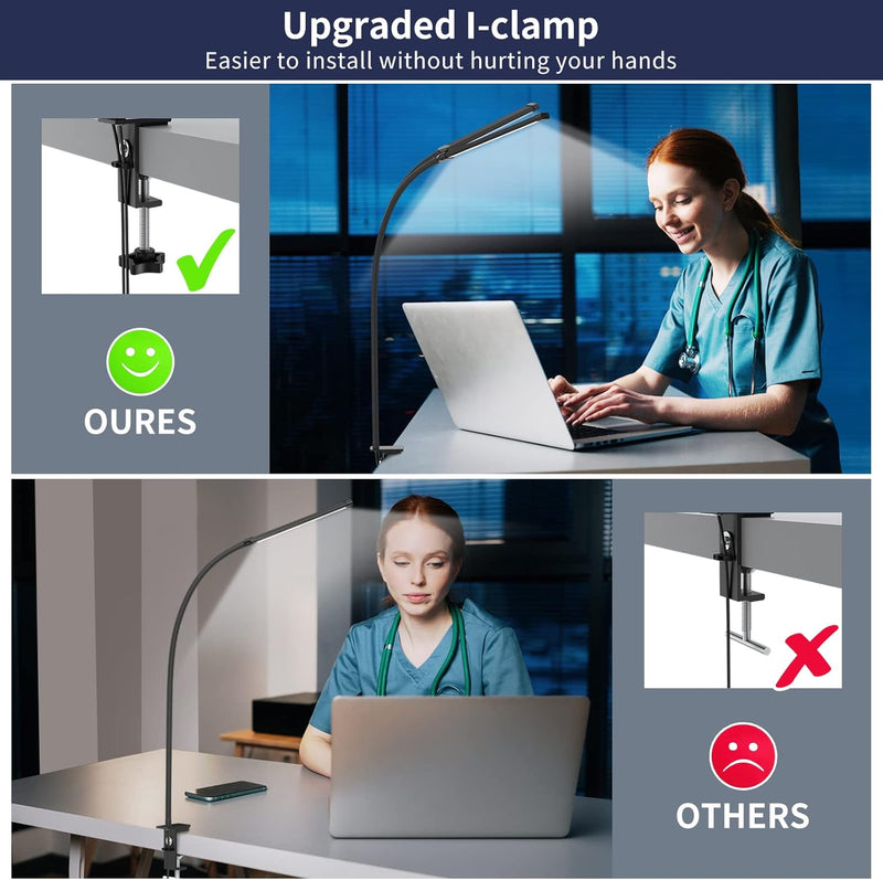 77 LED Desk Clamp Lamp with 70cm Flexible Gooseneck – Ravien