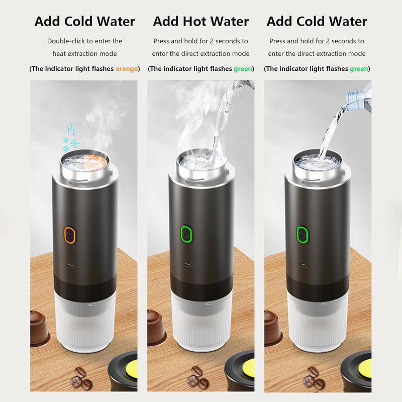 Portable 3-in-1 Espresso Coffee Maker with Rechargeable Battery – Raverno