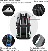 Water-Resistant Travel Laptop Backpack with USB Port & Organised Storage