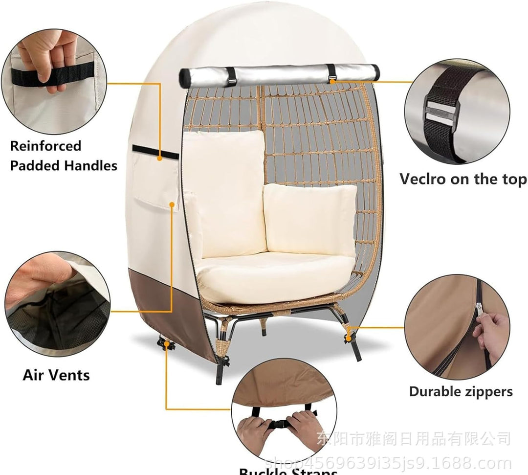 Waterproof Egg Chair Cover with Double Zipper – Solara