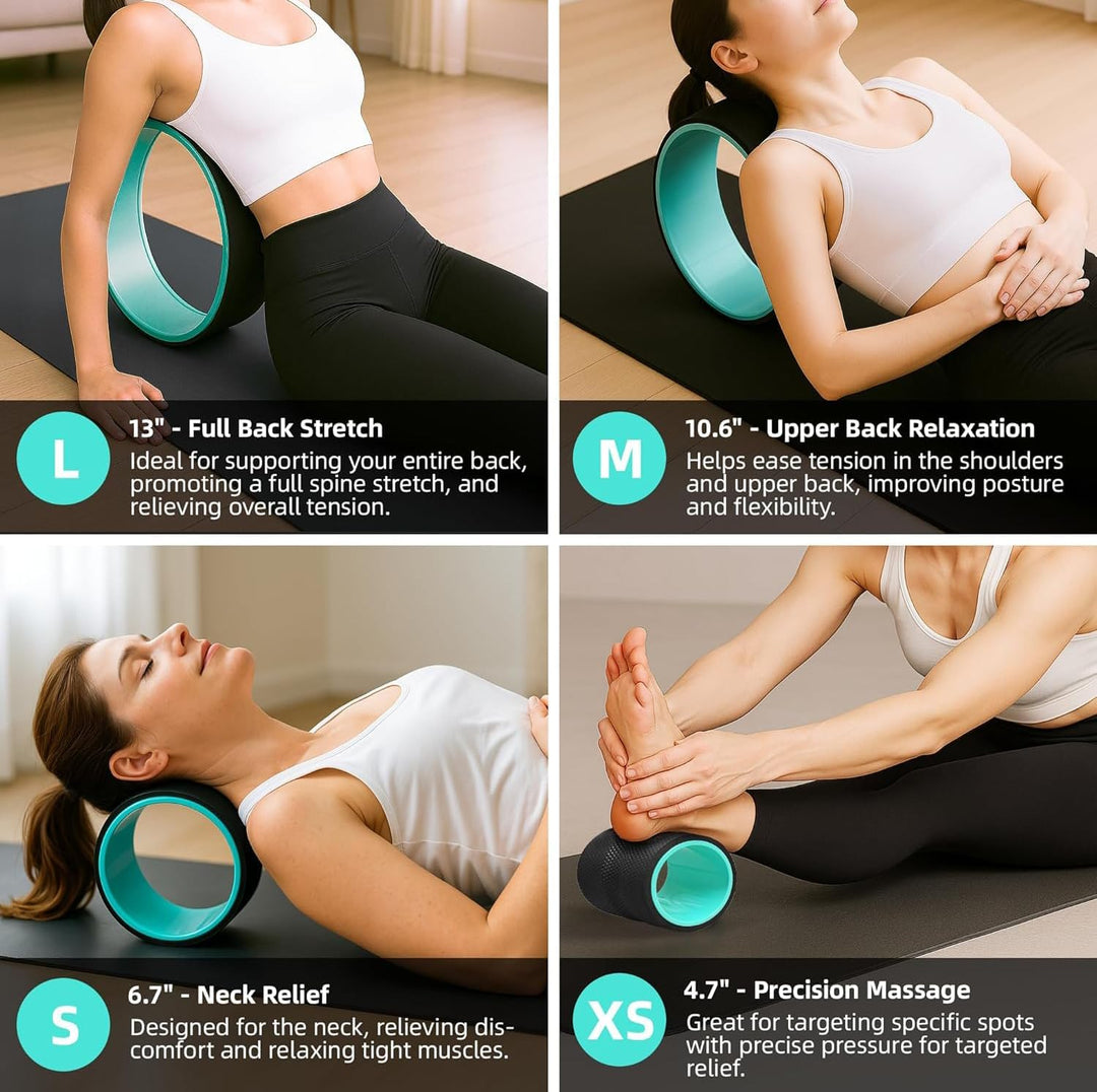 Back Roller Wheel Set of 4 with Yoga Blocks – Artheva