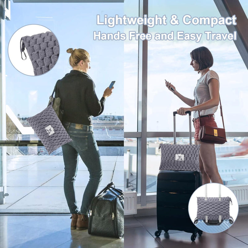 Packable Flannel Travel Blanket with Pillow Bag and Luggage Sleeve – Trevora