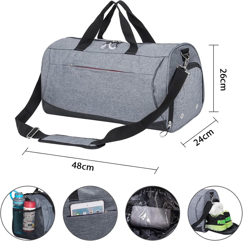 Waterproof 30L Sports Duffel with Shoe Compartment & Wet Pocket – Unisex Gym & Travel Bag