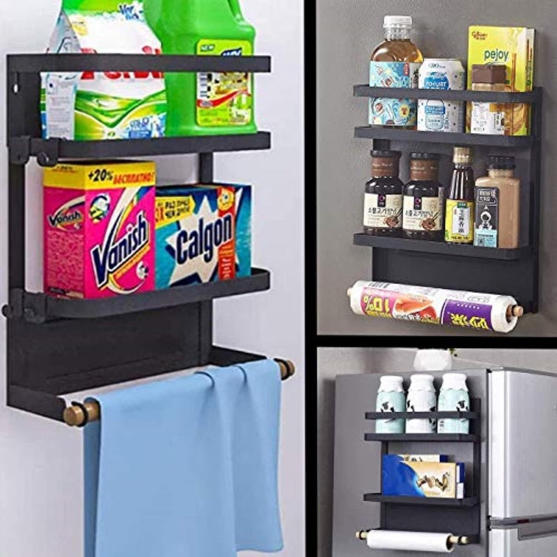 Magnetic Fridge Spice Rack with Paper Towel Holder – Oryden