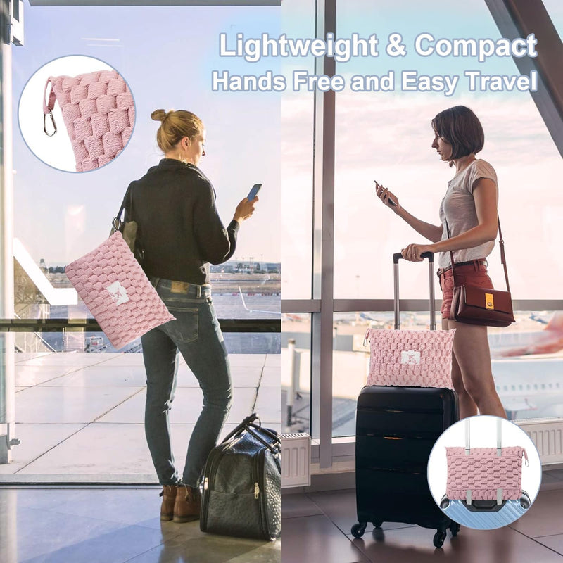 Packable Flannel Travel Blanket with Pillow Bag and Luggage Sleeve – Trevora