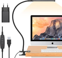 77 LED Desk Clamp Lamp with USB Power & Flexible Gooseneck – Serava