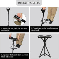 Foldable Walking Cane with Seat – StepMate