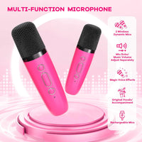 Portable Mini Karaoke Machine with Bluetooth Speaker & 2 Wireless Mics – Veylo
