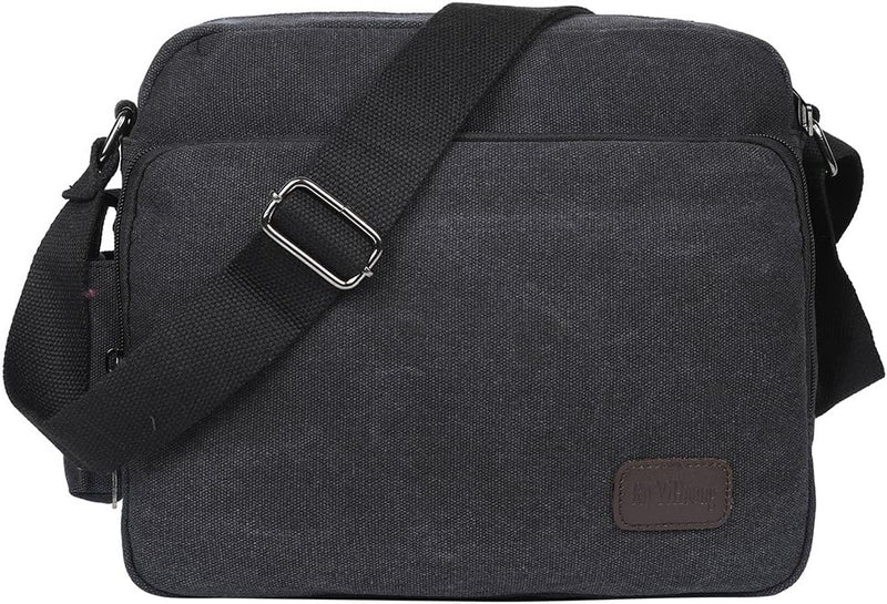 Men’s Canvas Messenger Shoulder Bag – Compact Crossbody for Work & Travel
