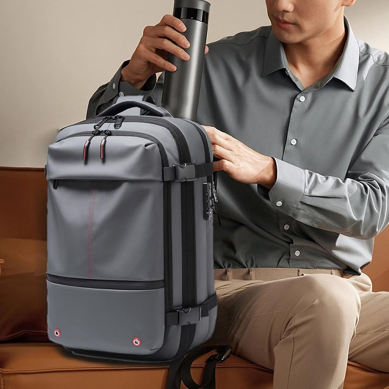 Air Vacuum Backpack – Expandable 60L Waterproof Travel Pack with Laptop Compartment – Trivora