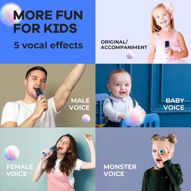 Portable Mini Karaoke Machine with Bluetooth Speaker & 2 Wireless Mics – Veylo