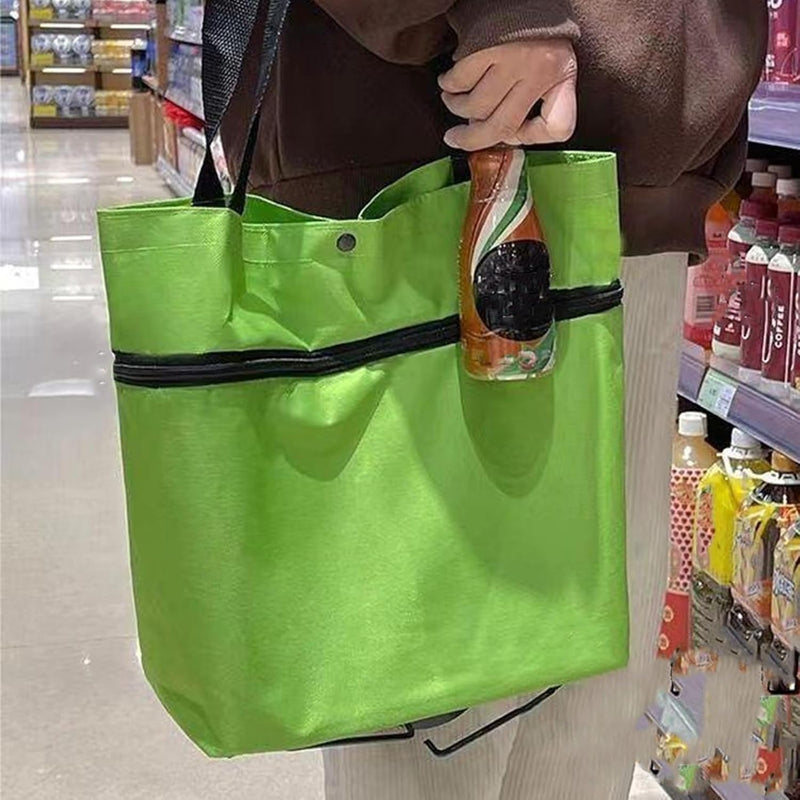 Large Capacity Foldable Shopping Bag with Wheels Reusable Cart Tote (1+1 FREE) – Veytra