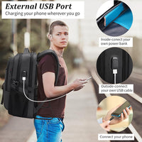 Water-Resistant Travel Laptop Backpack with USB Port & Organised Storage