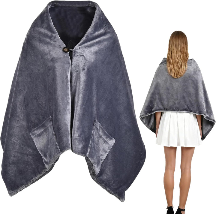 USB Heated Shawl – Portable Electric Wrap with 3 Heat Levels & Overheat Protection – Venora