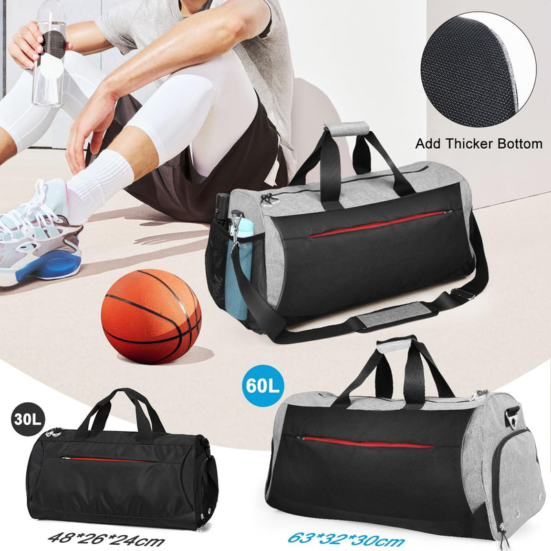 Waterproof 30L Sports Duffel with Shoe Compartment & Wet Pocket – Unisex Gym & Travel Bag