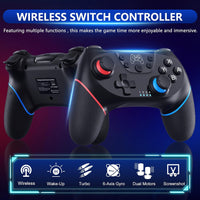 Wireless Switch Controller with Hall Effect Joysticks and Turbo Function – Nexora