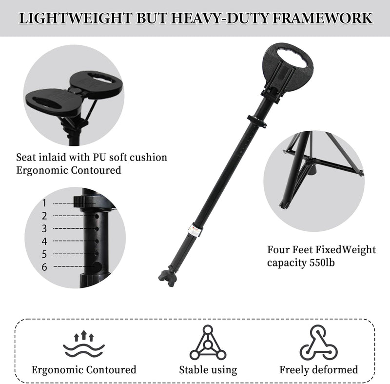Foldable Walking Cane with Seat – StepMate