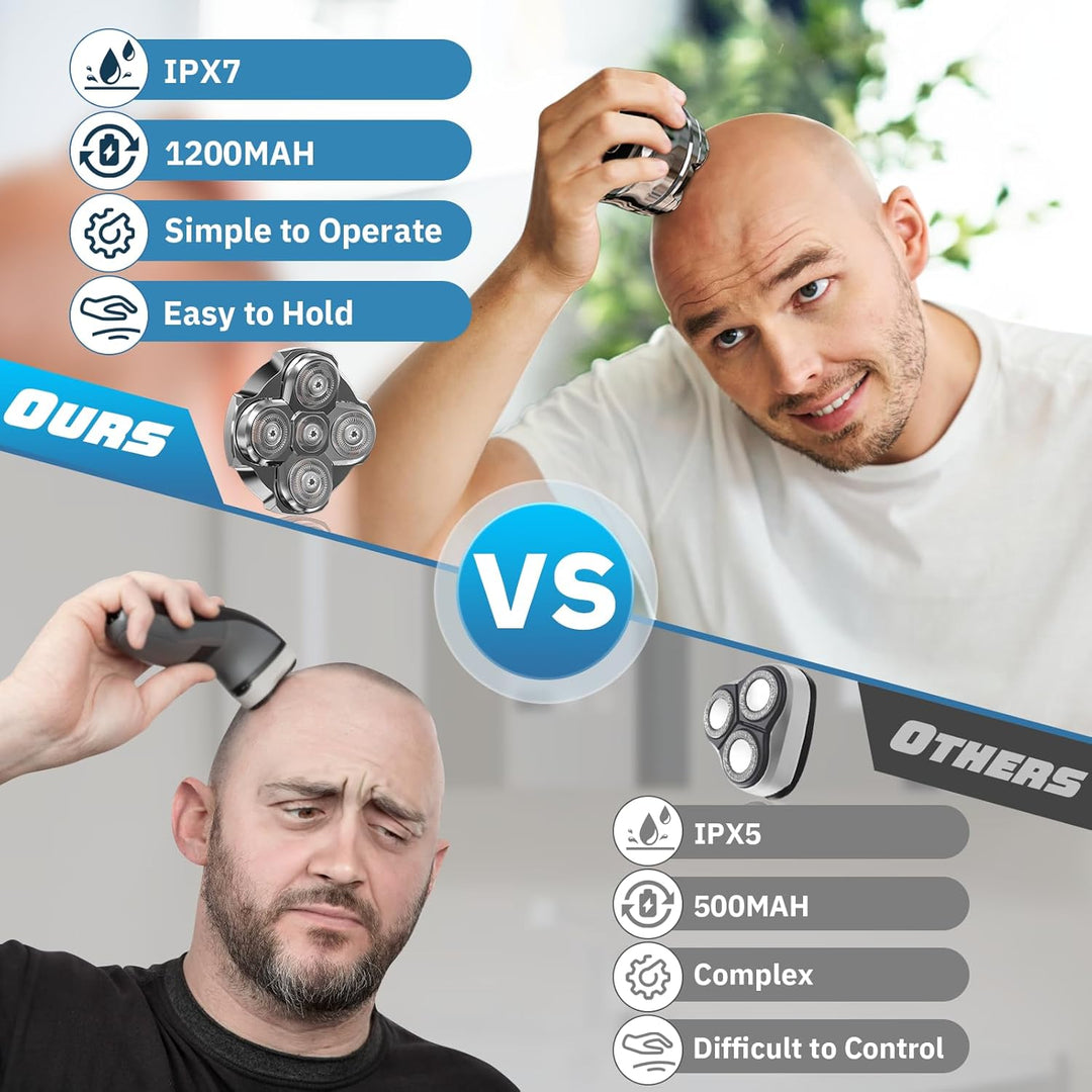 Waterproof Magnetic Head Shaver for Bald Men – Tavien