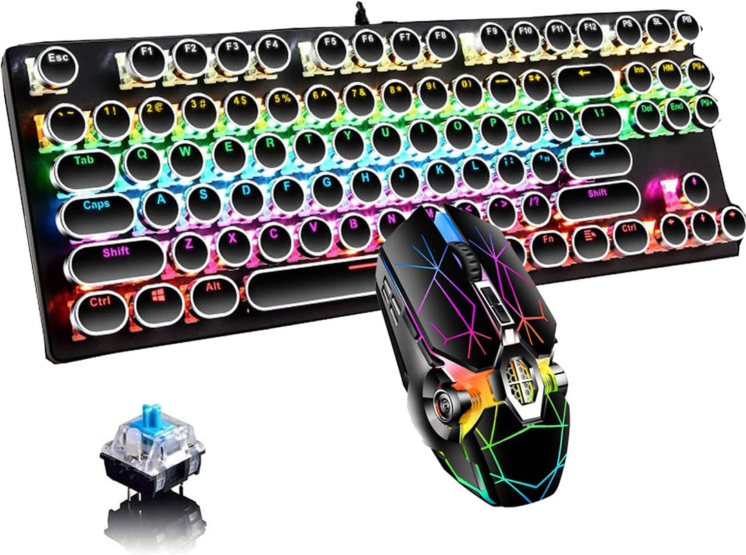 87-Key Mechanical Gaming Keyboard RGB Backlit Blue Switch