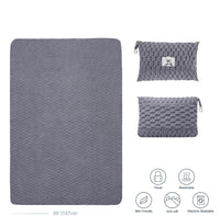 Packable Flannel Travel Blanket with Pillow Bag and Luggage Sleeve – Trevora