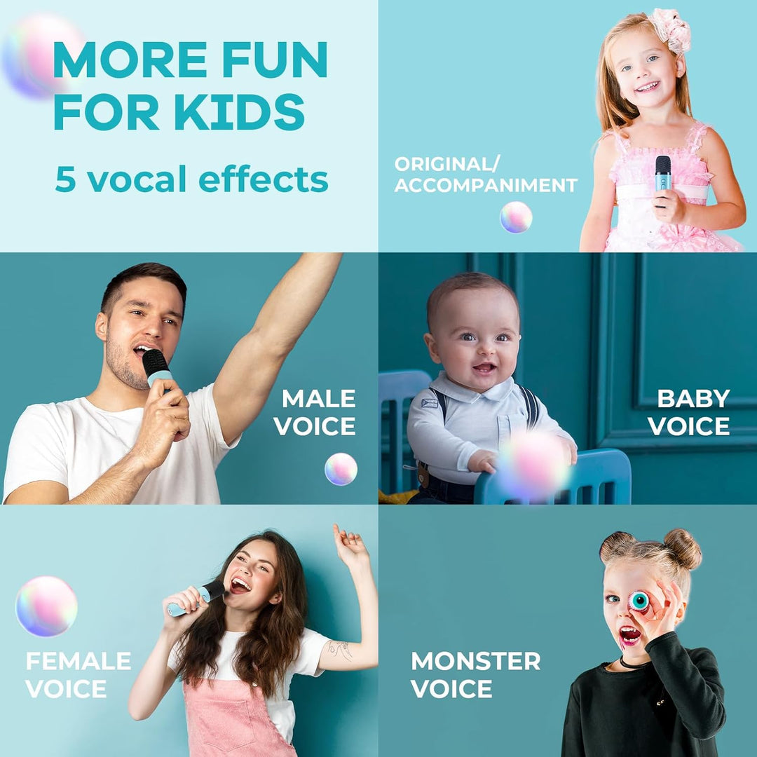 Portable Mini Karaoke Machine with Bluetooth Speaker & 2 Wireless Mics – Veylo