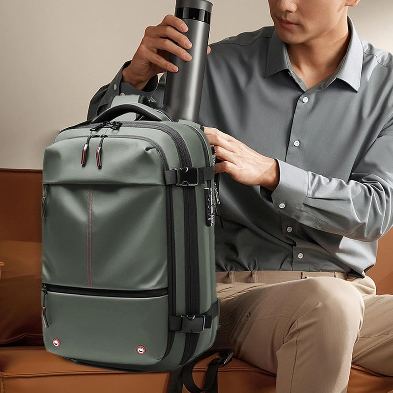 Air Vacuum Backpack – Expandable 60L Waterproof Travel Pack with Laptop Compartment – Trivora