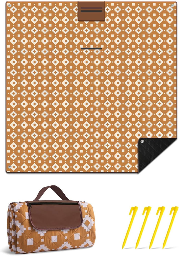 Extra Large Waterproof Picnic Blanket 200 × 200 cm with 3 Layers – MeadowRest