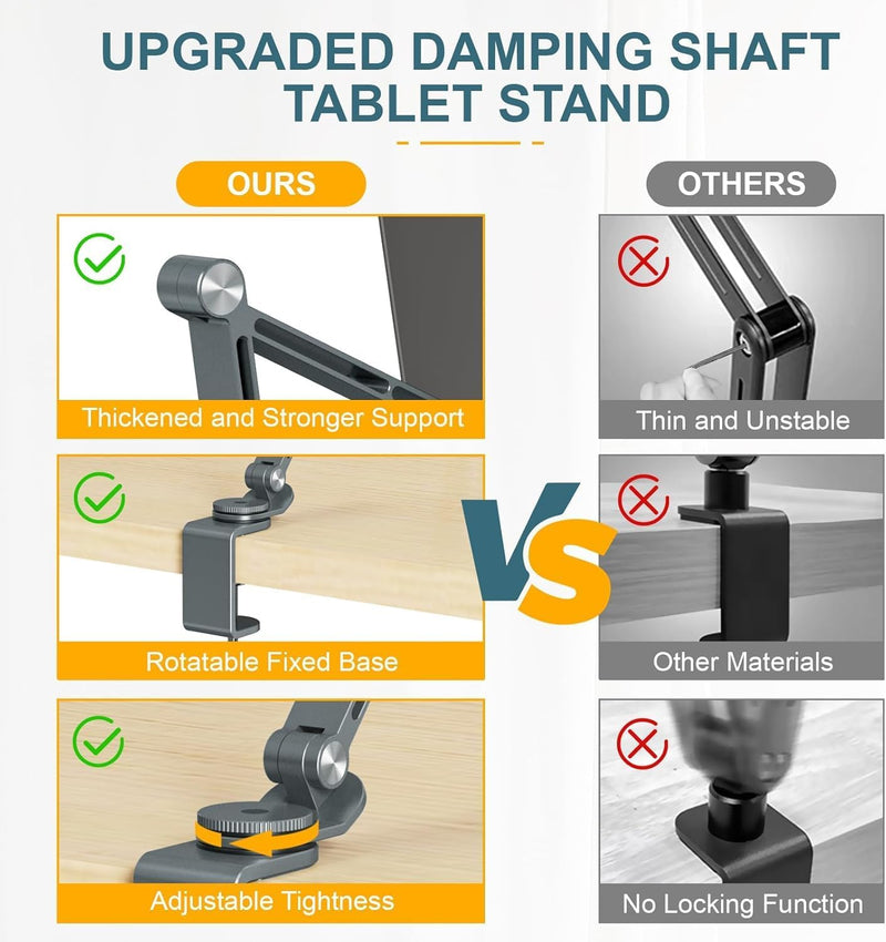 Adjustable Aluminum Tablet Desk Stand with 360° Rotation – Movaro