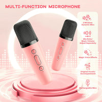 Portable Mini Karaoke Machine with Bluetooth Speaker & 2 Wireless Mics – Veylo