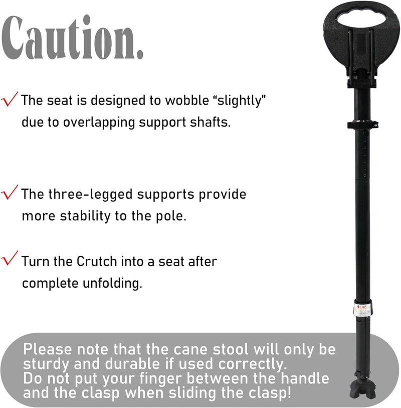 Foldable Walking Cane with Seat – StepMate