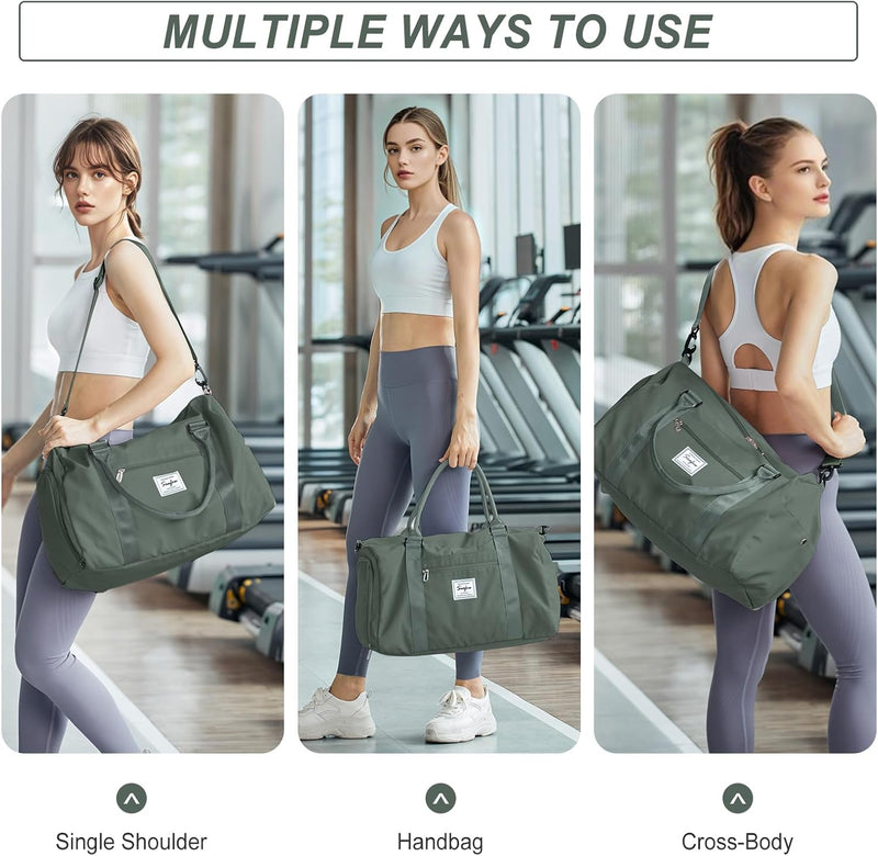 Waterproof Travel Duffel with Shoe Compartment & Wet Pocket – Unisex Gym Bag