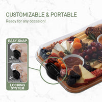 Bamboo Charcuterie Serving Board with Locking Clear Lid – Savorya