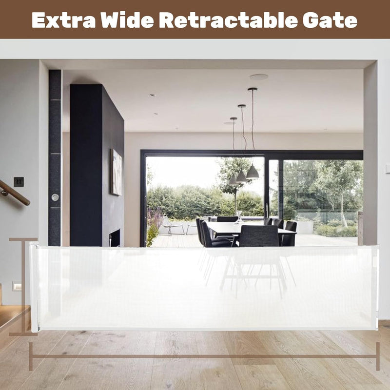 Retractable Mesh Baby Safety Gate with Auto-Close Lock – Kivora