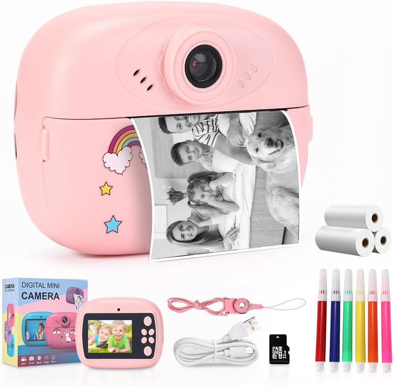 Instant Print Kids Camera with Dual Lens, HD Video and Creative Kit – Lymora