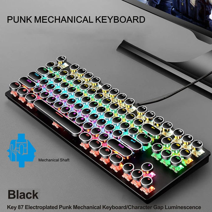 87-Key Mechanical Gaming Keyboard RGB Backlit Blue Switch