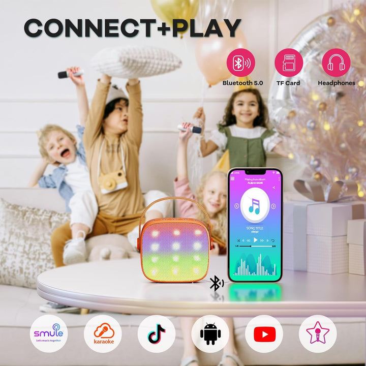 Portable Mini Karaoke Machine with Bluetooth Speaker & 2 Wireless Mics – Veylo