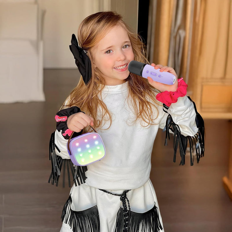 Portable Mini Karaoke Machine with Bluetooth Speaker & 2 Wireless Mics – Veylo