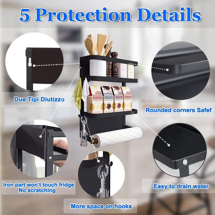 Magnetic Fridge Spice Rack with Paper Towel Holder – Oryden