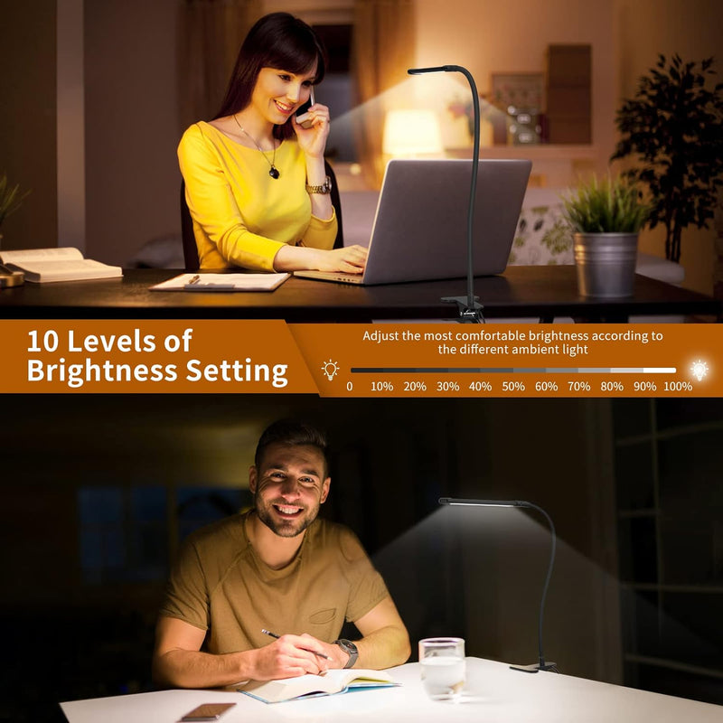 77 LED Desk Clamp Lamp with USB Power & Flexible Gooseneck – Serava