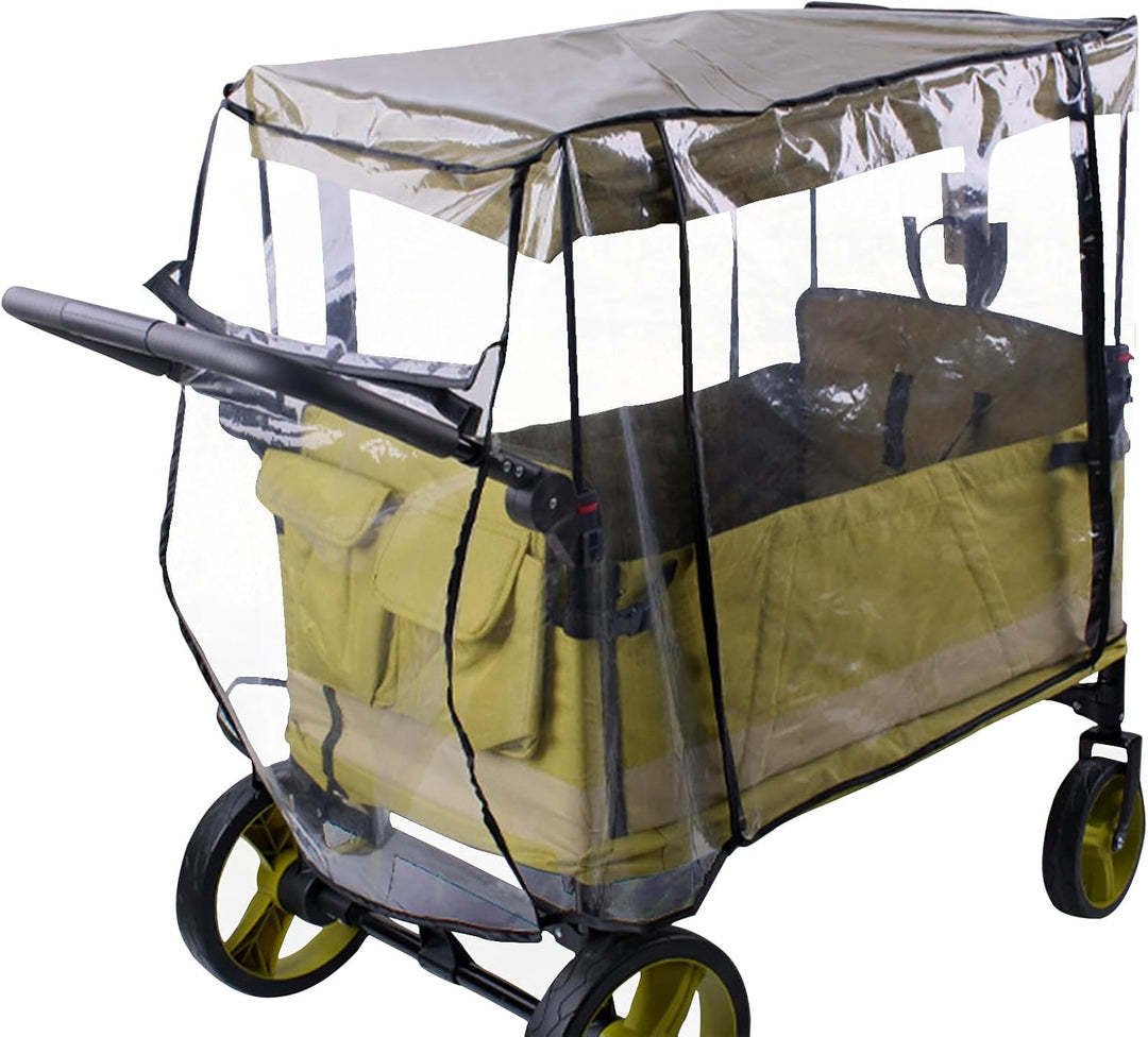 Stroller Rain Cover – Windproof Protective Canopy for 2-Seat & 4-Seat Carts – Venaro